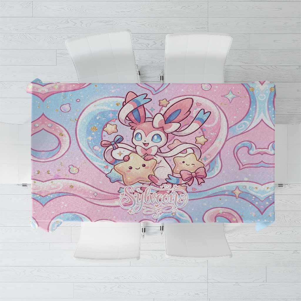 Sylveon Tablecloth Magical Pastel Heart Ribbon Art