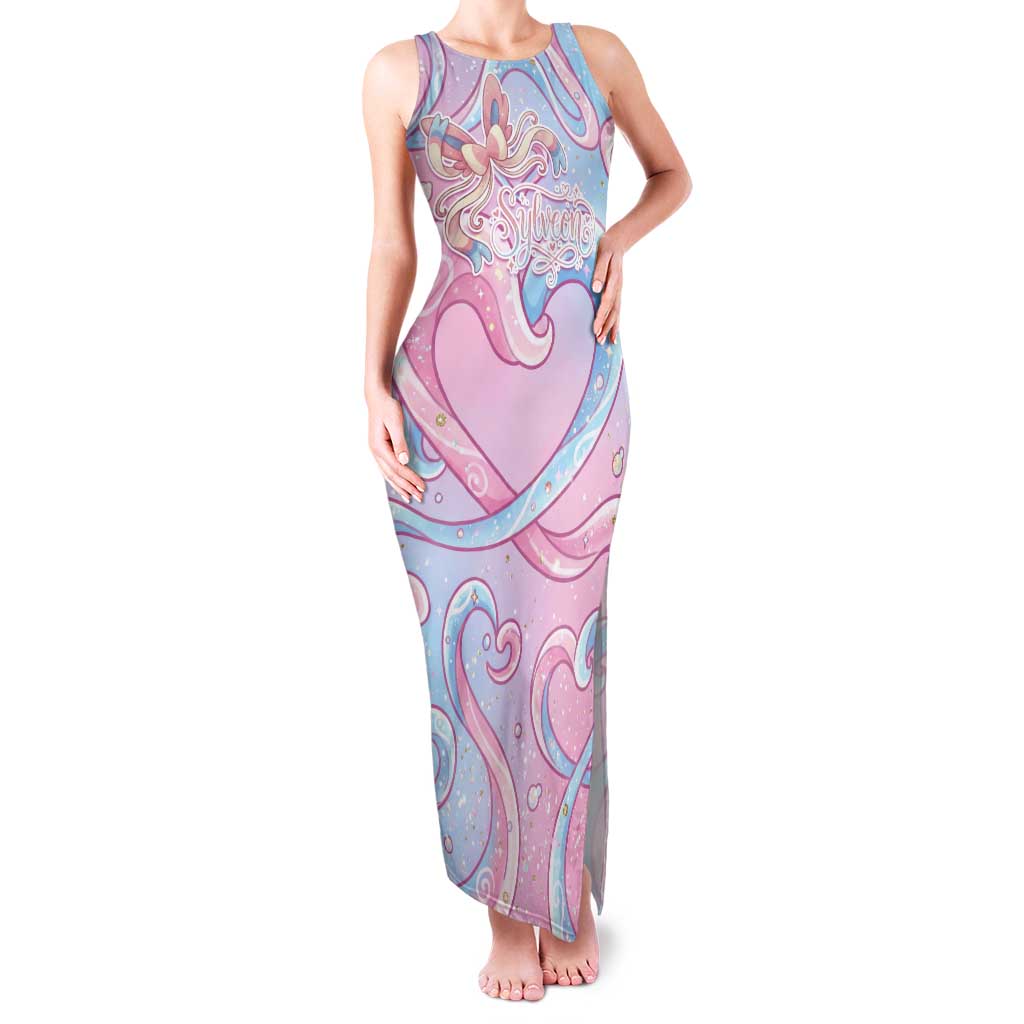 Sylveon Tank Maxi Dress Magical Pastel Heart Ribbon Art