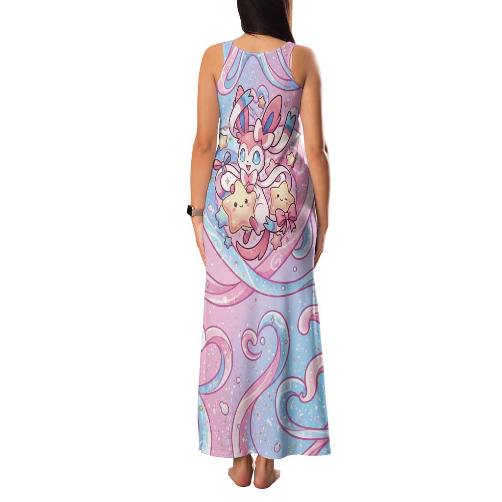 Sylveon Tank Maxi Dress Magical Pastel Heart Ribbon Art