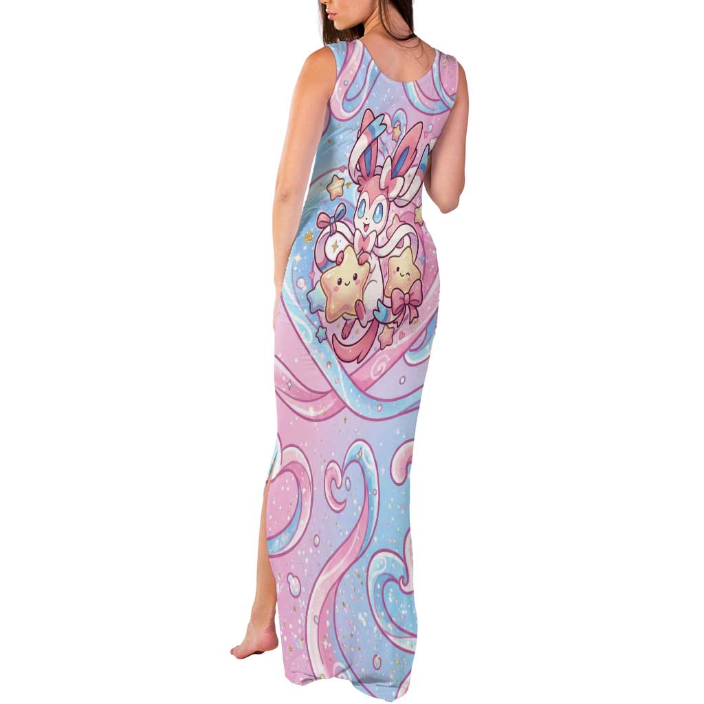 Sylveon Tank Maxi Dress Magical Pastel Heart Ribbon Art