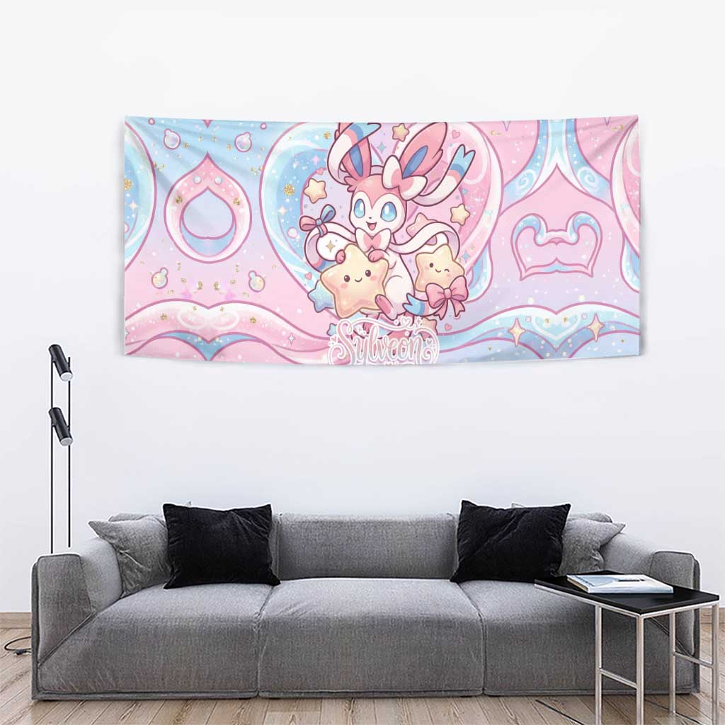 Sylveon Tapestry Magical Pastel Heart Ribbon Art