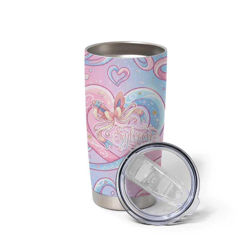 Sylveon Tumbler Cup Magical Pastel Heart Ribbon Art