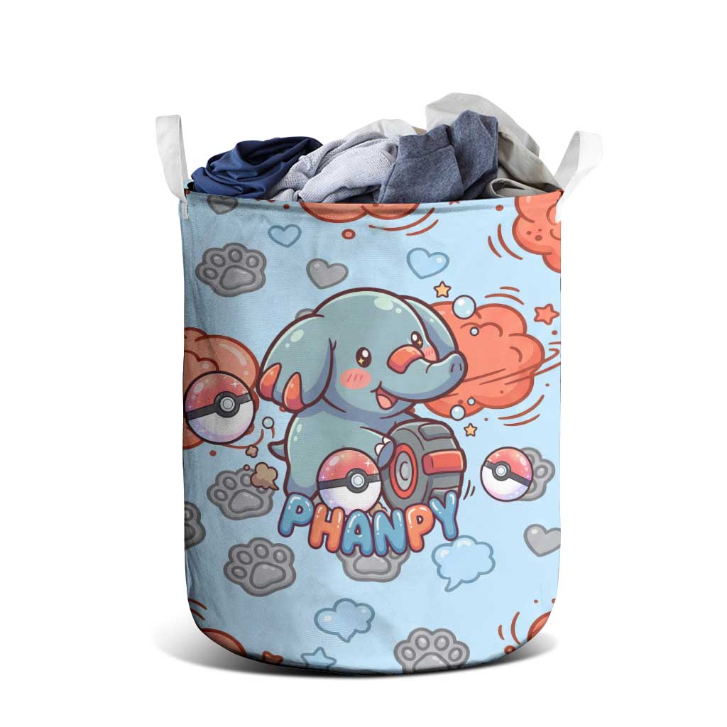 Phanpy Laundry Basket Playful Kawaii Cloud Burst Art