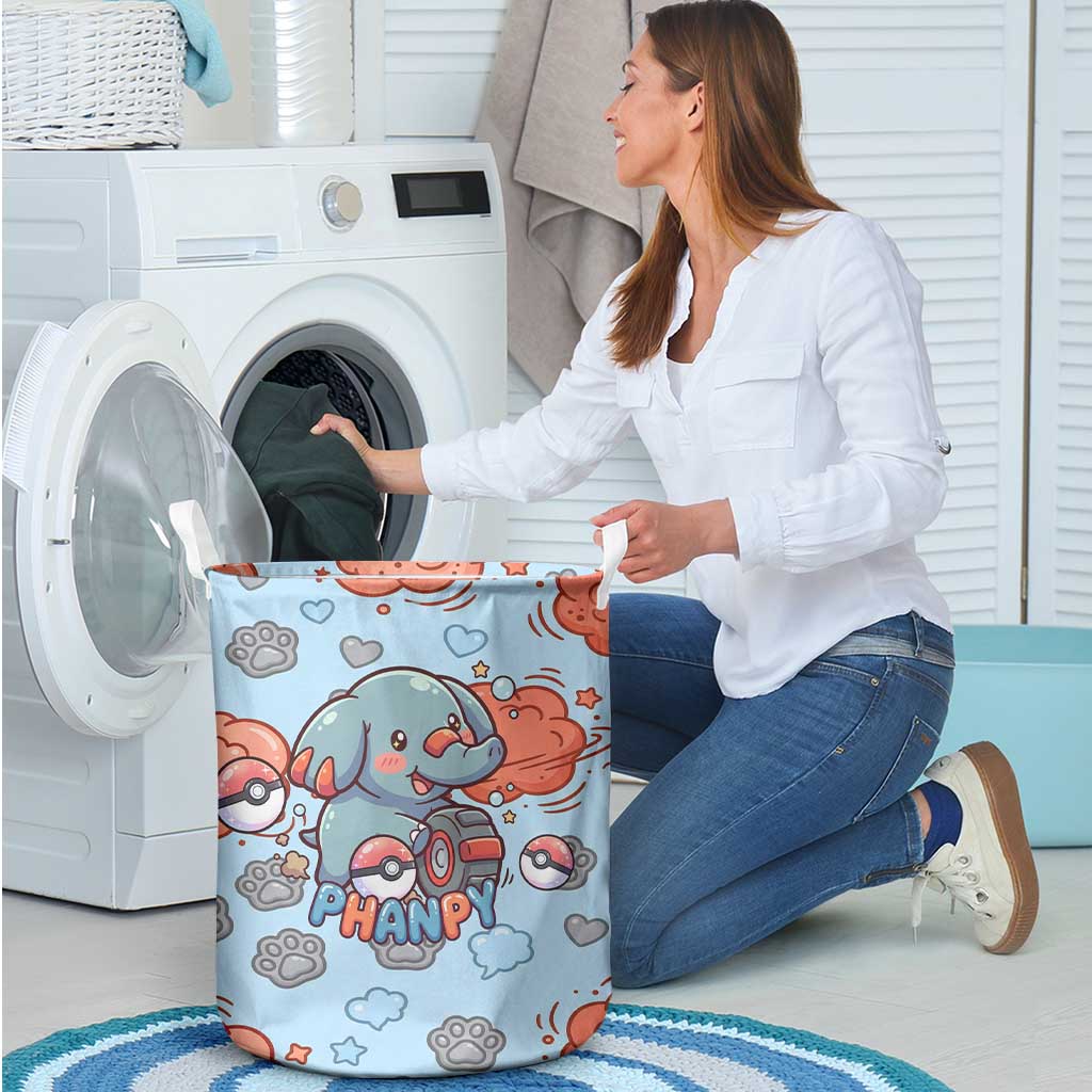 Phanpy Laundry Basket Playful Kawaii Cloud Burst Art