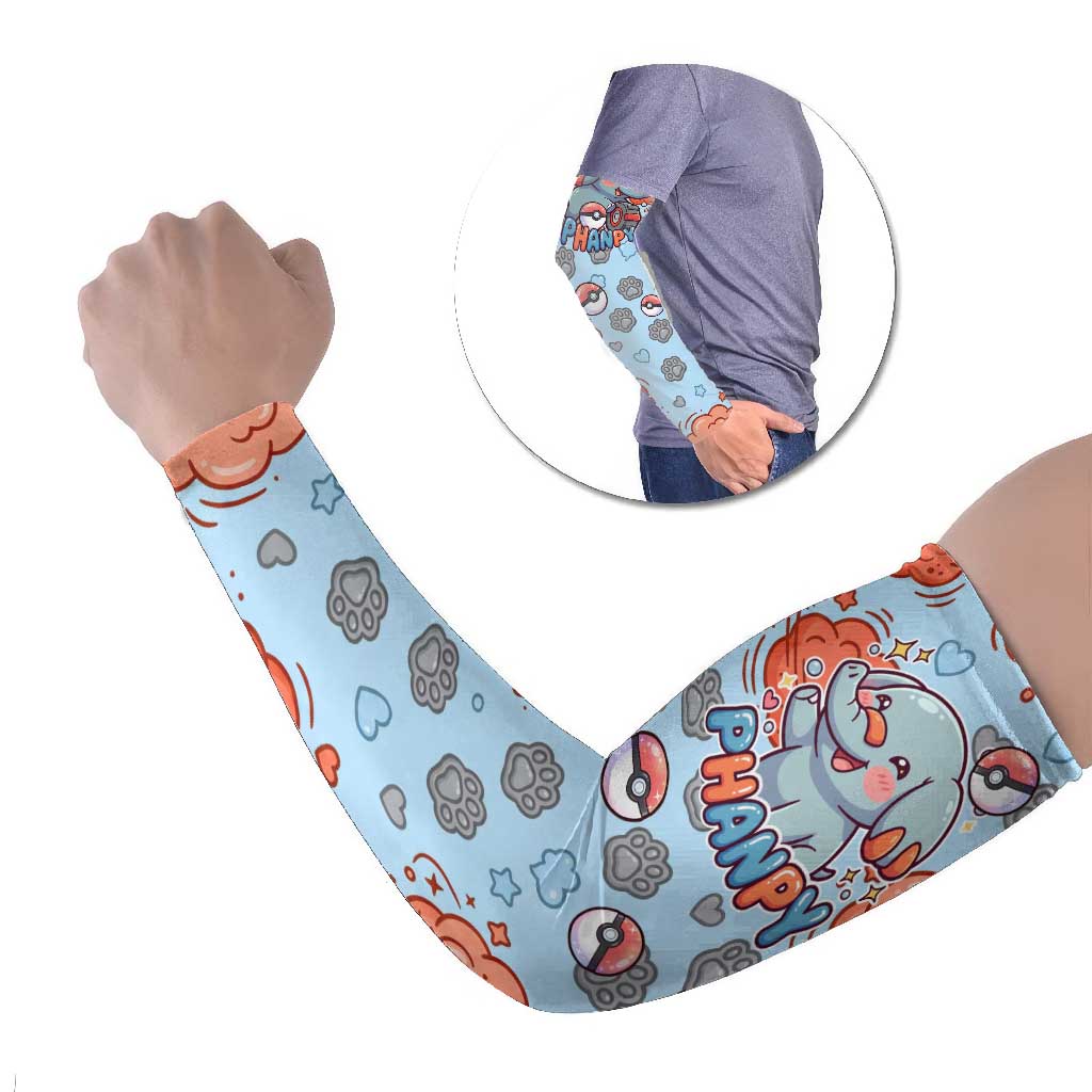 Phanpy Arm Sleeves Playful Kawaii Cloud Burst Art