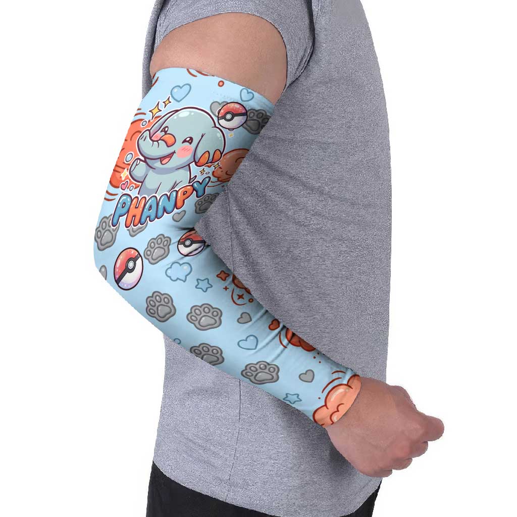 Phanpy Arm Sleeves Playful Kawaii Cloud Burst Art