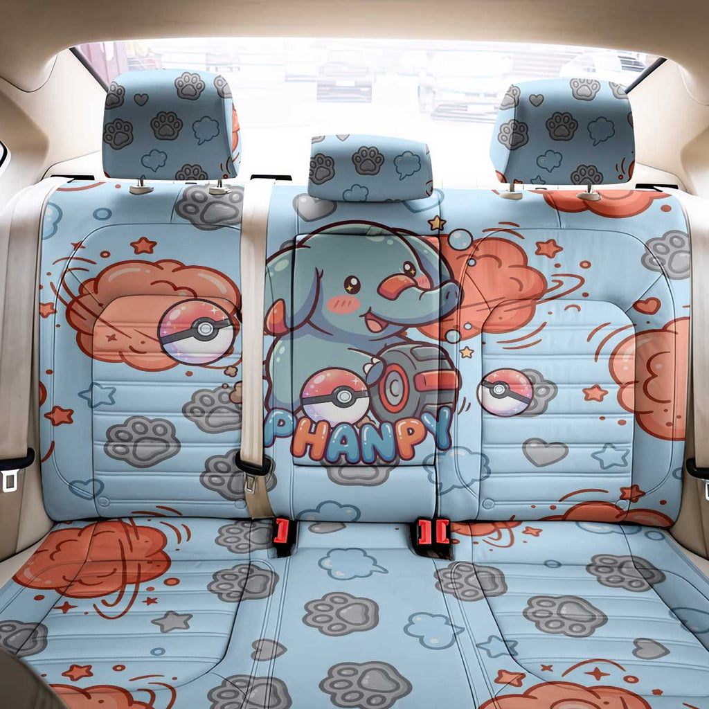 Phanpy Back Car Seat Cover Playful Kawaii Cloud Burst Art