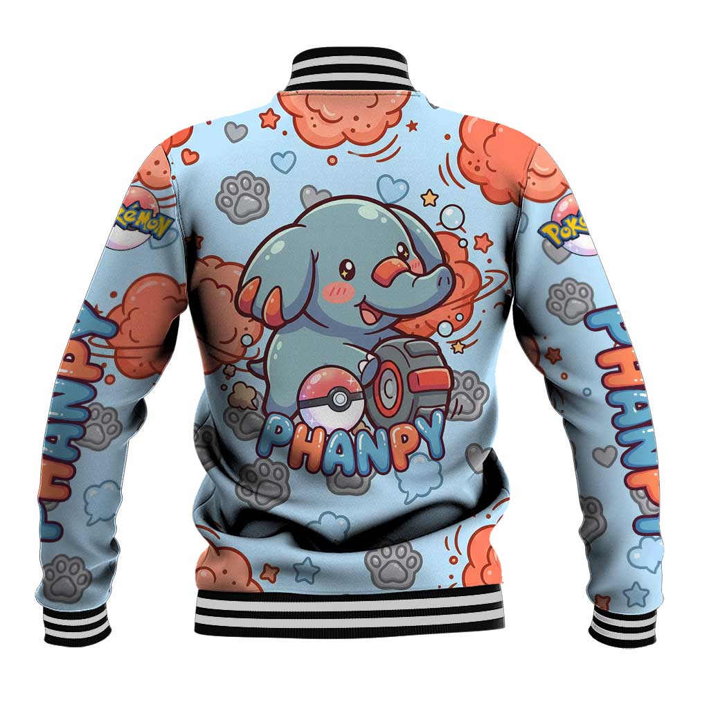 Phanpy Baseball Jacket Playful Kawaii Cloud Burst Art