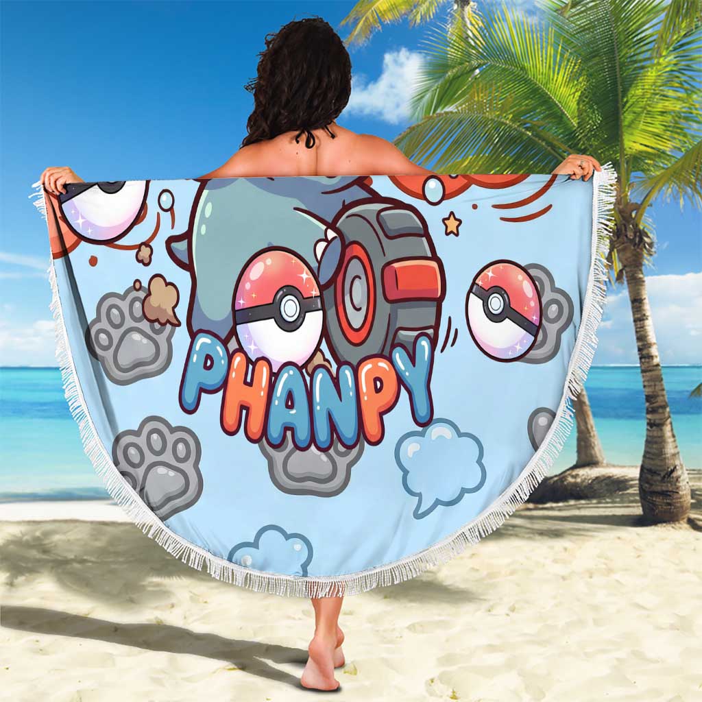 Phanpy Beach Blanket Playful Kawaii Cloud Burst Art