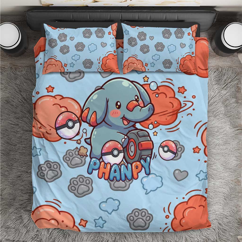 Phanpy Bedding Set Playful Kawaii Cloud Burst Art