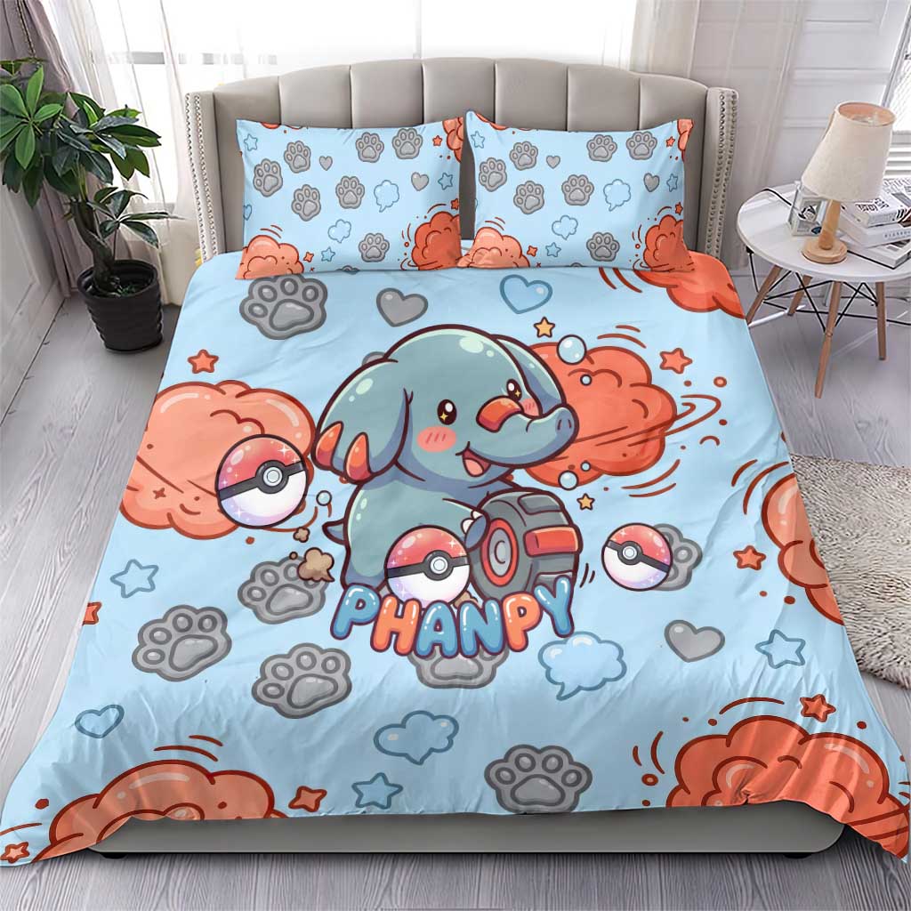 Phanpy Bedding Set Playful Kawaii Cloud Burst Art
