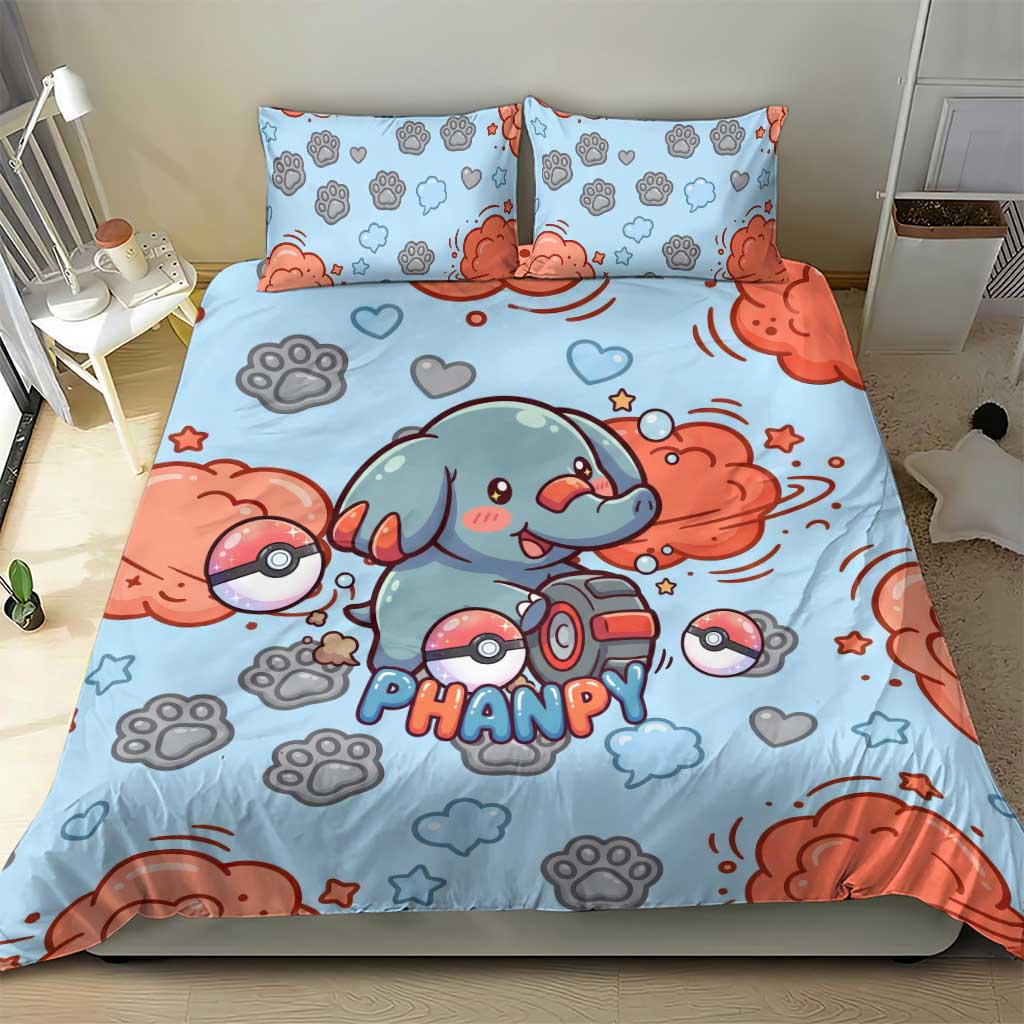 Phanpy Bedding Set Playful Kawaii Cloud Burst Art