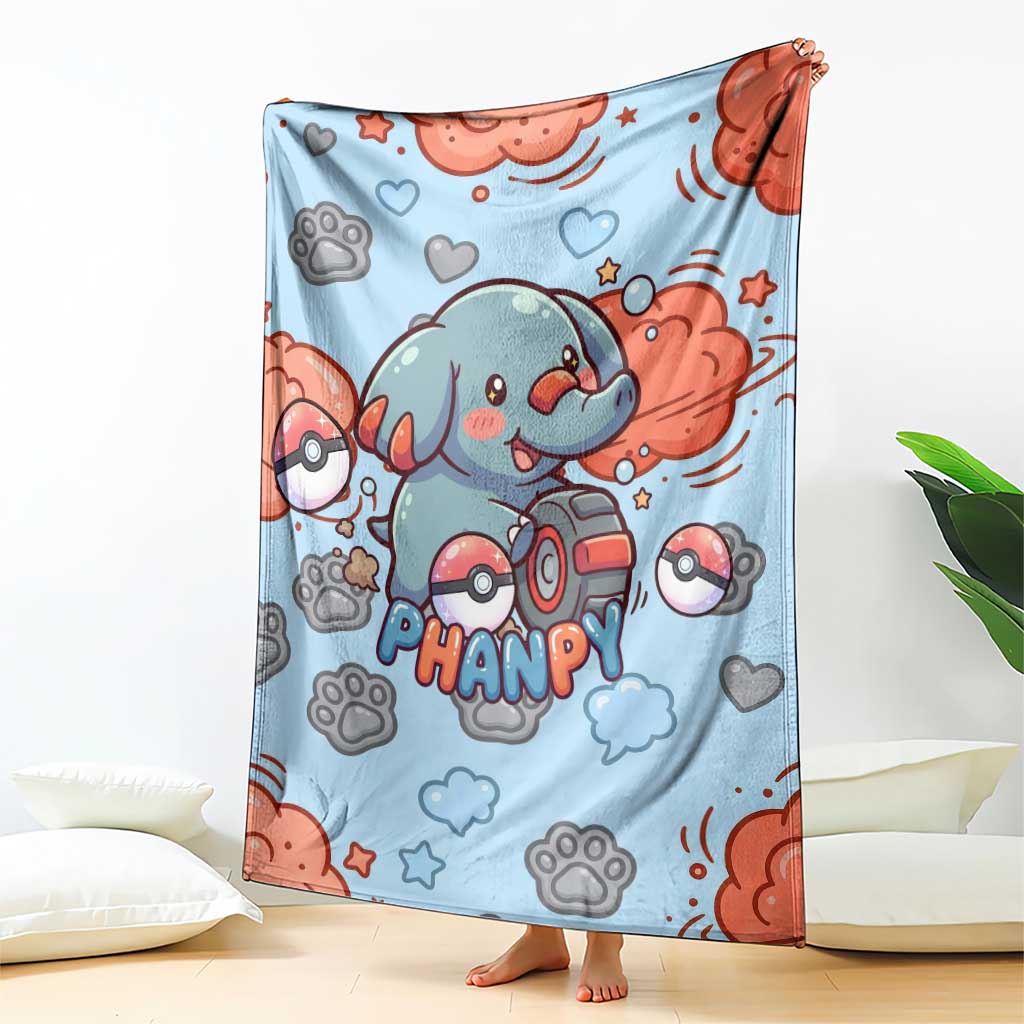 Phanpy Blanket Playful Kawaii Cloud Burst Art