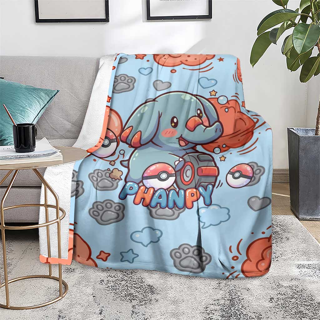 Phanpy Blanket Playful Kawaii Cloud Burst Art