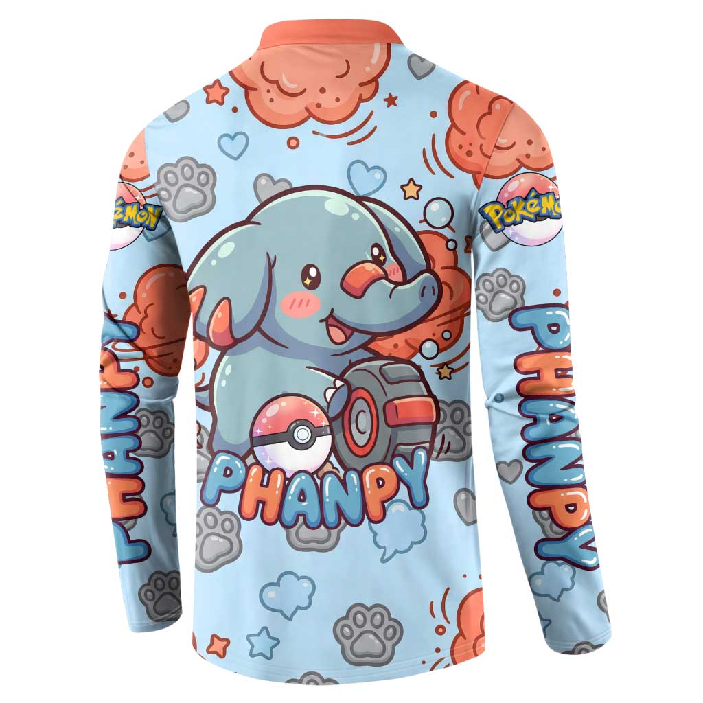 Phanpy Button Sweatshirt Playful Kawaii Cloud Burst Art