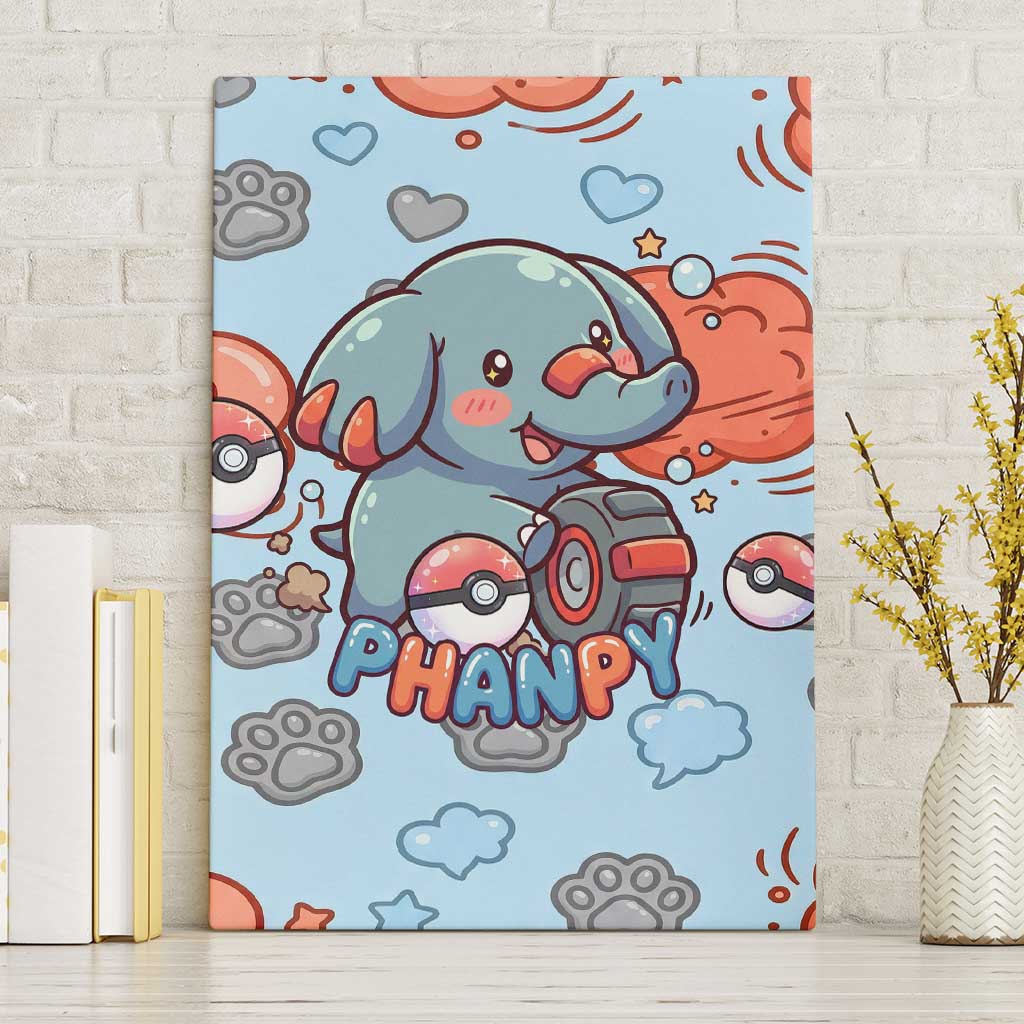 Phanpy Canvas Wall Art Playful Kawaii Cloud Burst Art