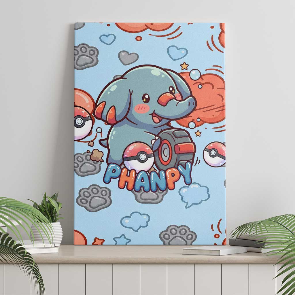 Phanpy Canvas Wall Art Playful Kawaii Cloud Burst Art