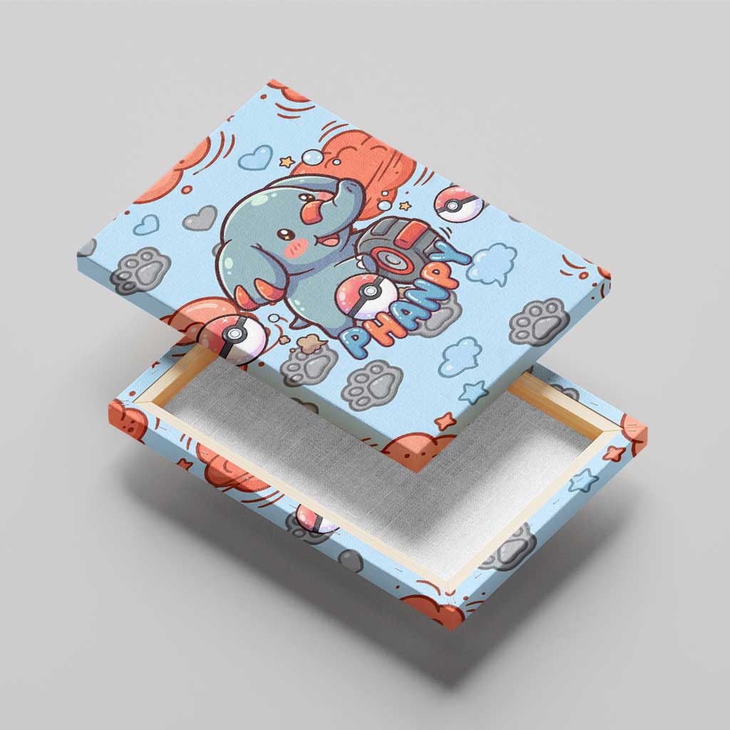 Phanpy Canvas Wall Art Playful Kawaii Cloud Burst Art