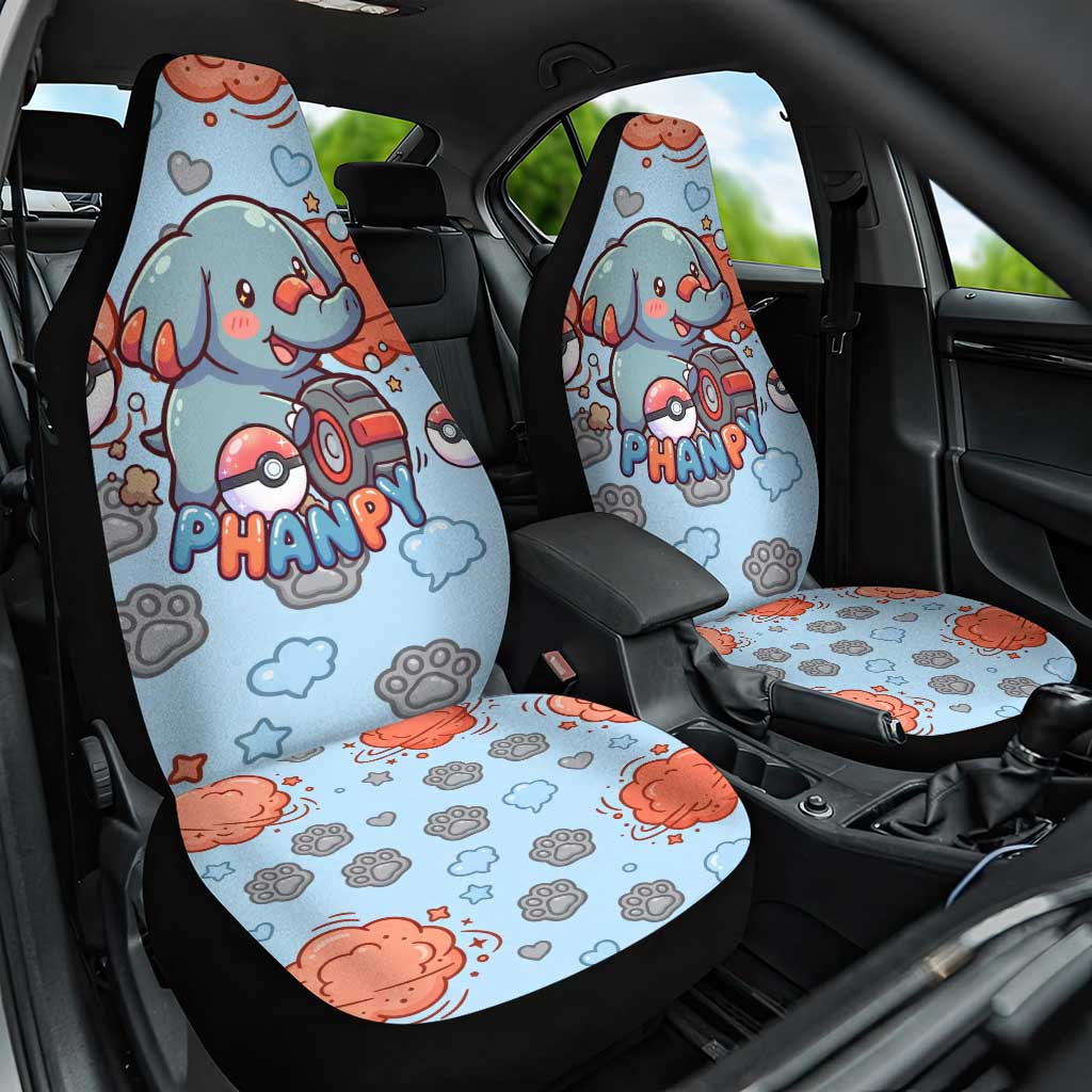 Phanpy Car Seat Cover Playful Kawaii Cloud Burst Art