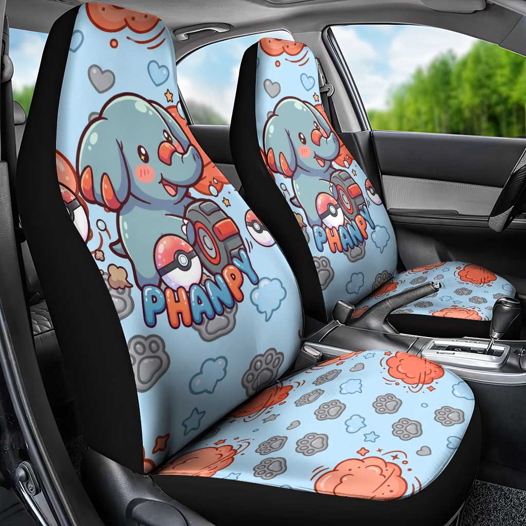 Phanpy Car Seat Cover Playful Kawaii Cloud Burst Art