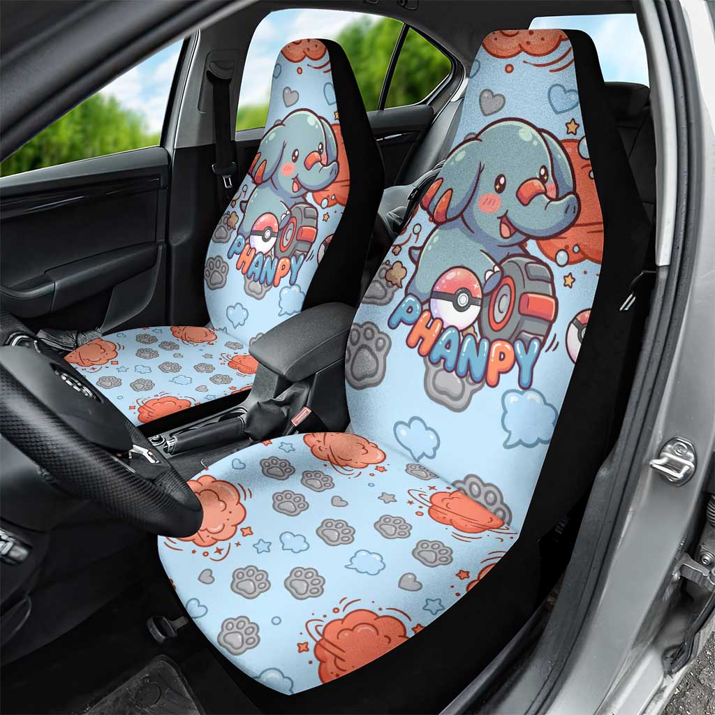 Phanpy Car Seat Cover Playful Kawaii Cloud Burst Art