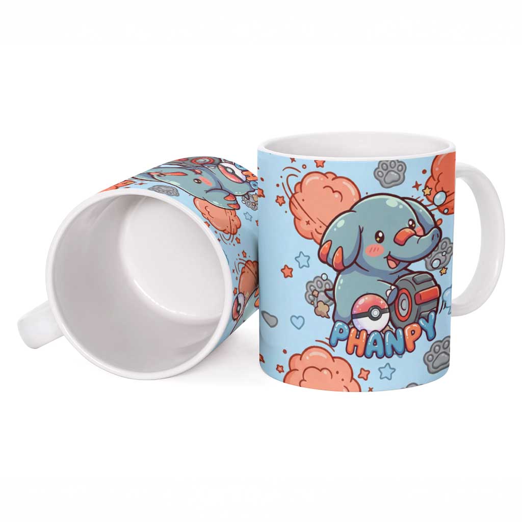 Phanpy Ceramic Mug Playful Kawaii Cloud Burst Art