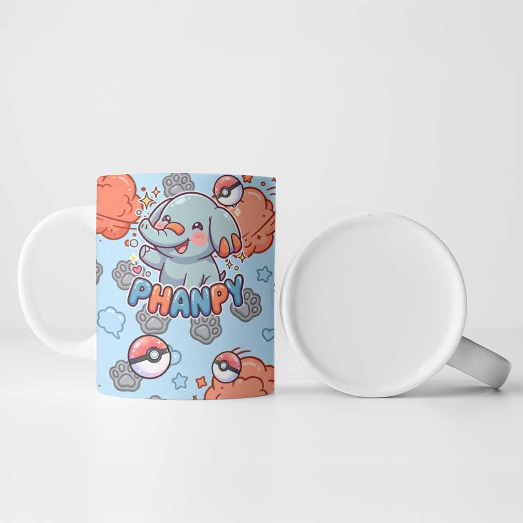 Phanpy Ceramic Mug Playful Kawaii Cloud Burst Art