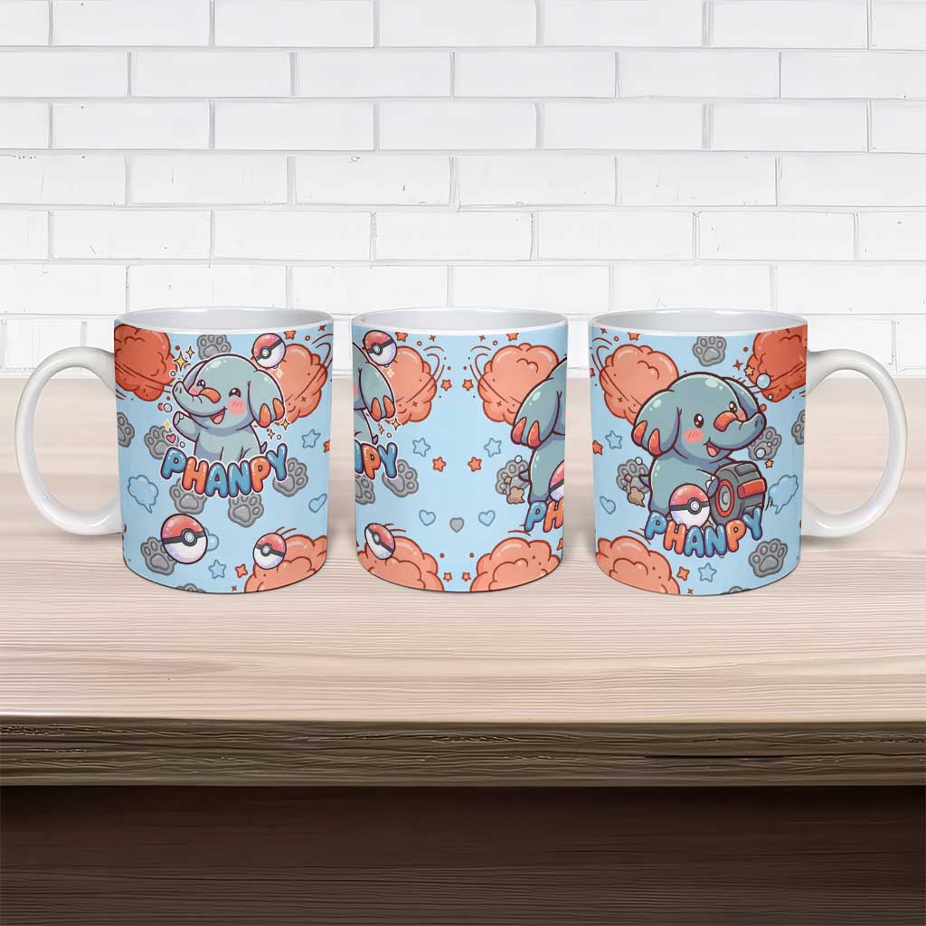 Phanpy Ceramic Mug Playful Kawaii Cloud Burst Art