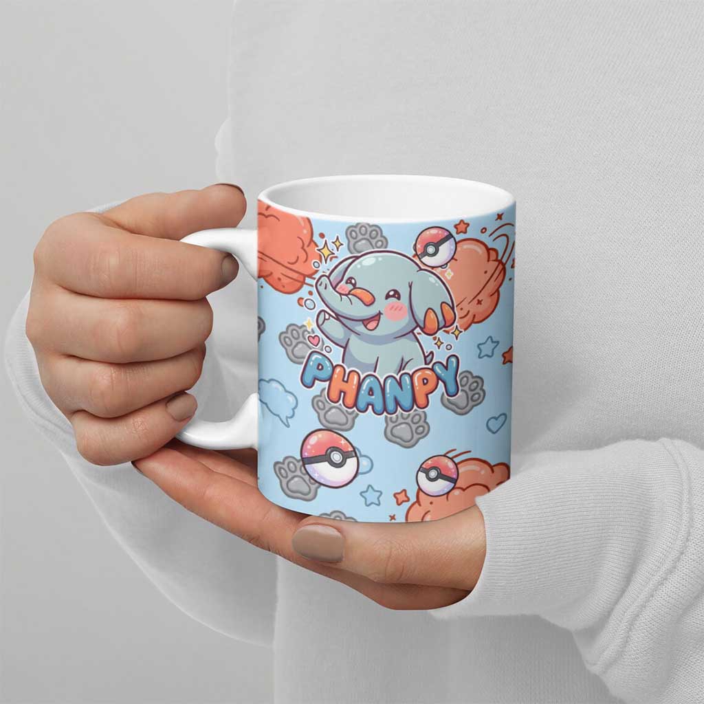 Phanpy Ceramic Mug Playful Kawaii Cloud Burst Art