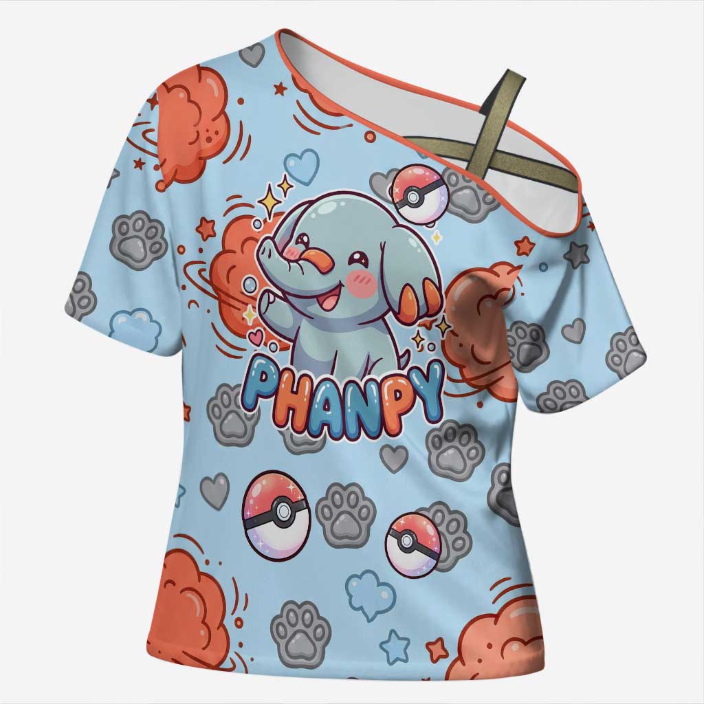 Phanpy Cross Shoulder Shirt Playful Kawaii Cloud Burst Art