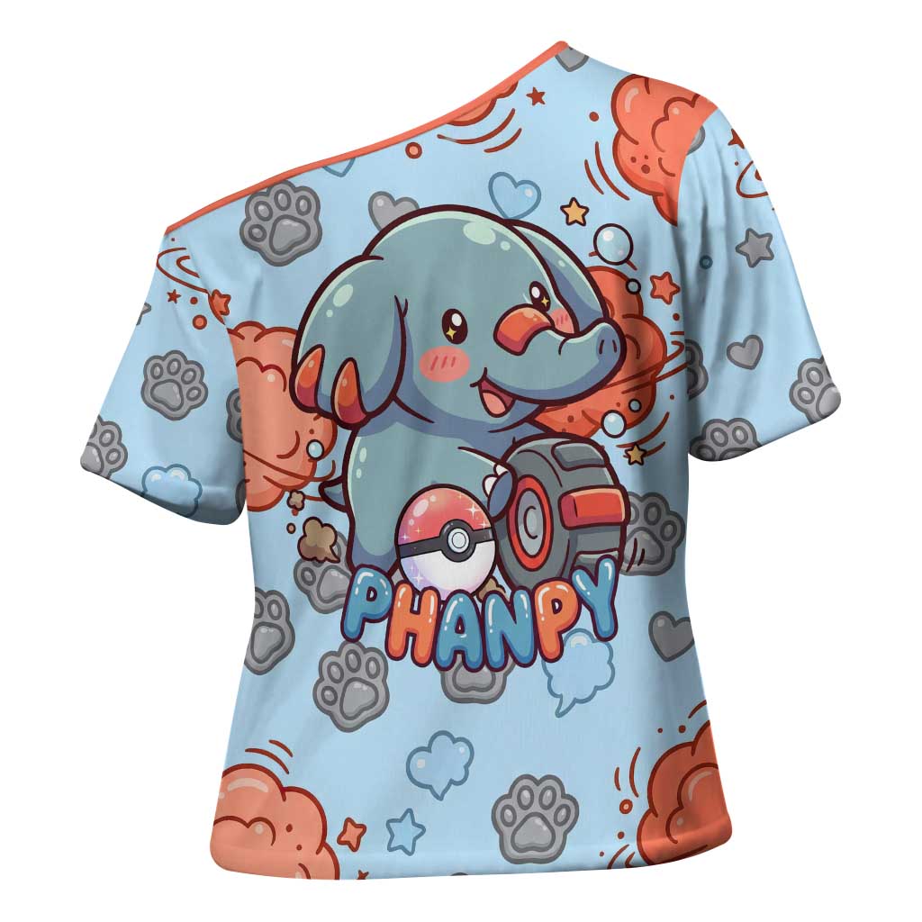 Phanpy Cross Shoulder Shirt Playful Kawaii Cloud Burst Art