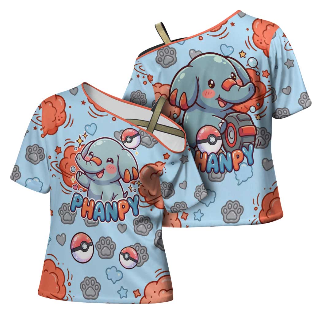 Phanpy Cross Shoulder Shirt Playful Kawaii Cloud Burst Art