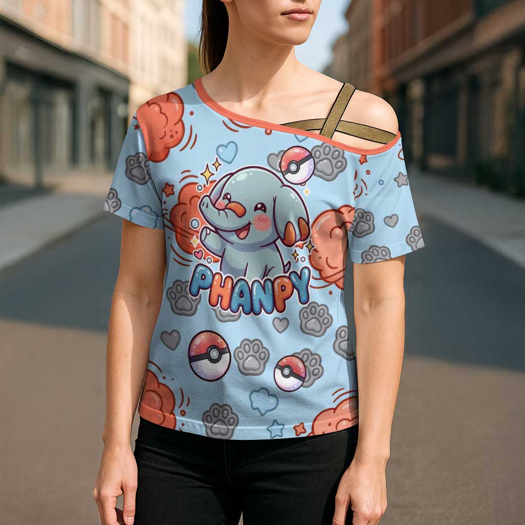 Phanpy Cross Shoulder Shirt Playful Kawaii Cloud Burst Art