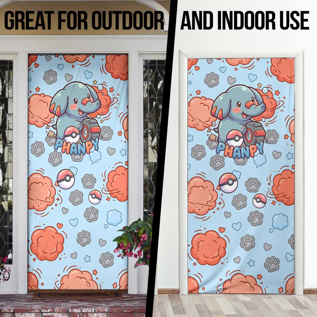 Phanpy Door Cover Playful Kawaii Cloud Burst Art