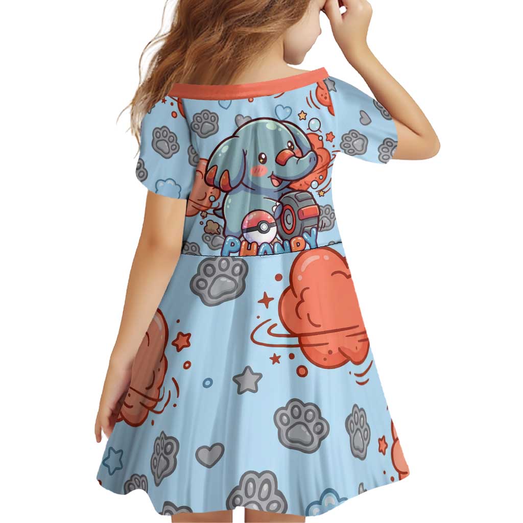 Phanpy Family Matching Mermaid Dress and Hawaiian Shirt Playful Kawaii Cloud Burst Art