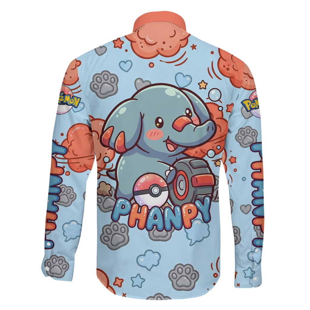 Phanpy Family Matching Summer Maxi Dress and Hawaiian Shirt Playful Kawaii Cloud Burst Art