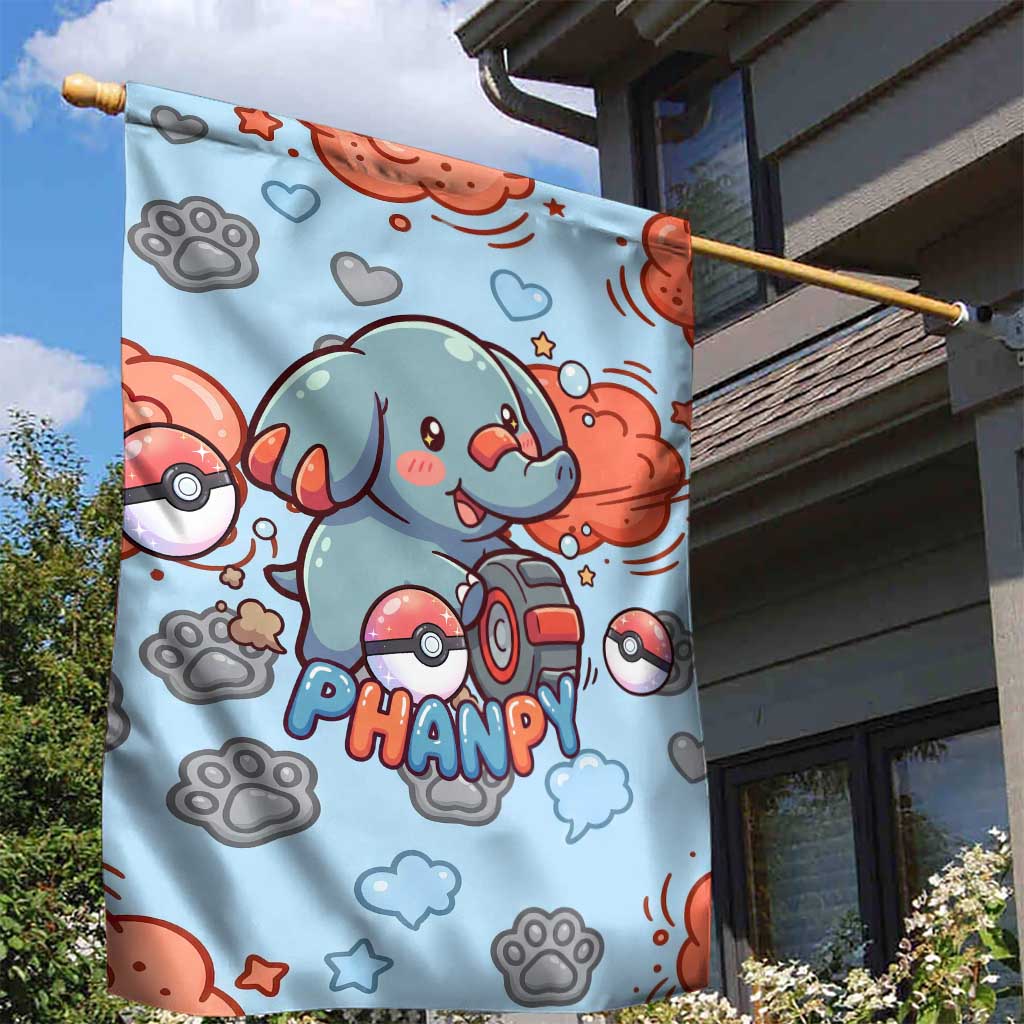Phanpy Garden Flag Playful Kawaii Cloud Burst Art
