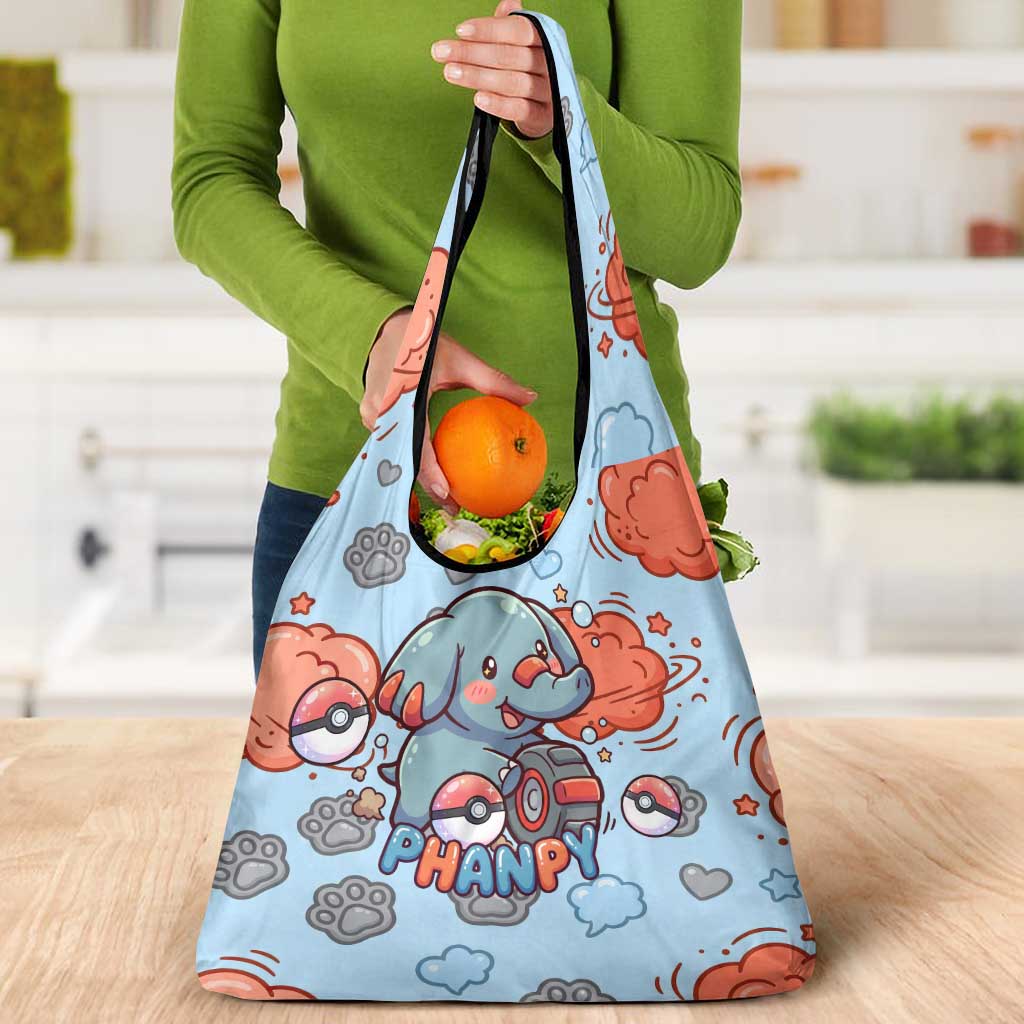 Phanpy Grocery Bag Playful Kawaii Cloud Burst Art