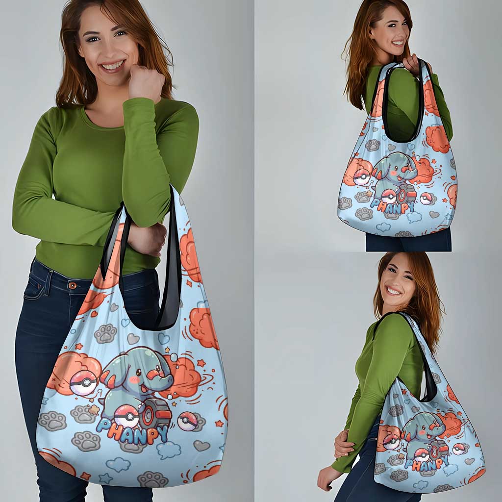 Phanpy Grocery Bag Playful Kawaii Cloud Burst Art