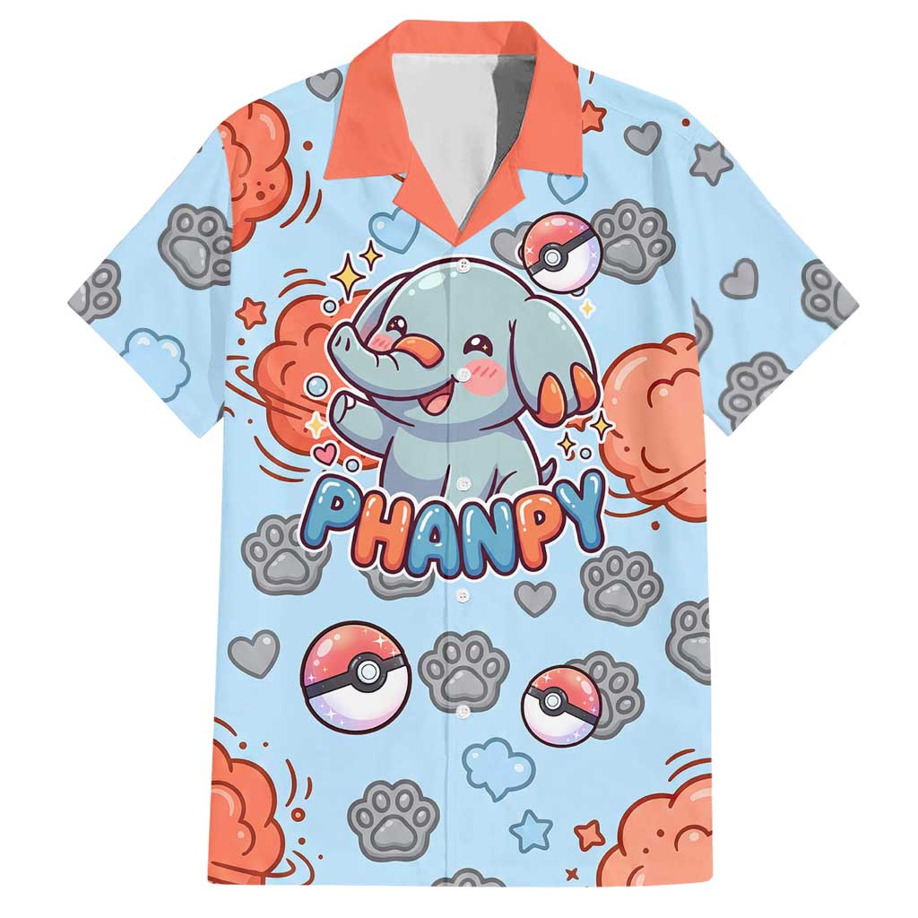 Phanpy Hawaiian Shirt Playful Kawaii Cloud Burst Art