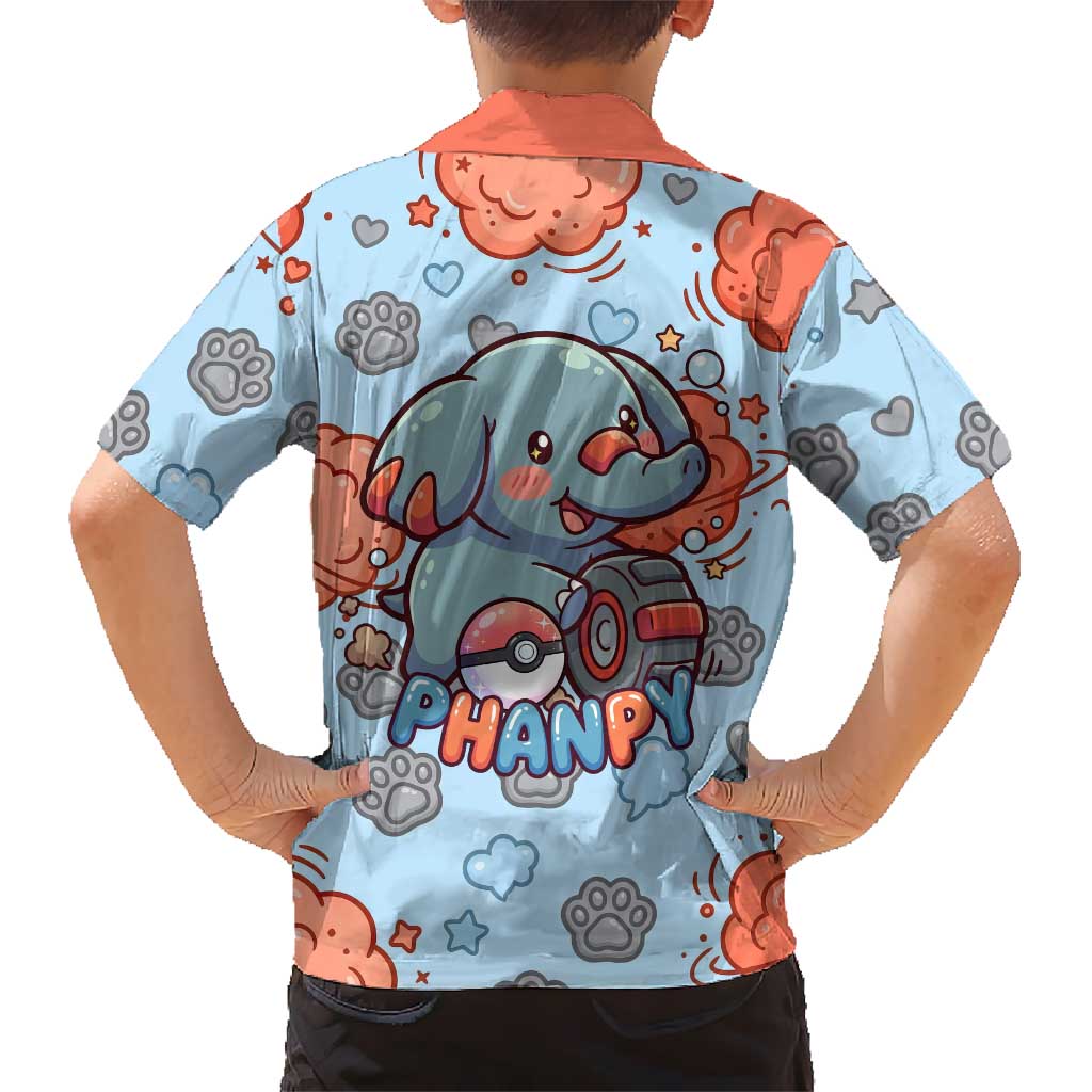 Phanpy Hawaiian Shirt Playful Kawaii Cloud Burst Art