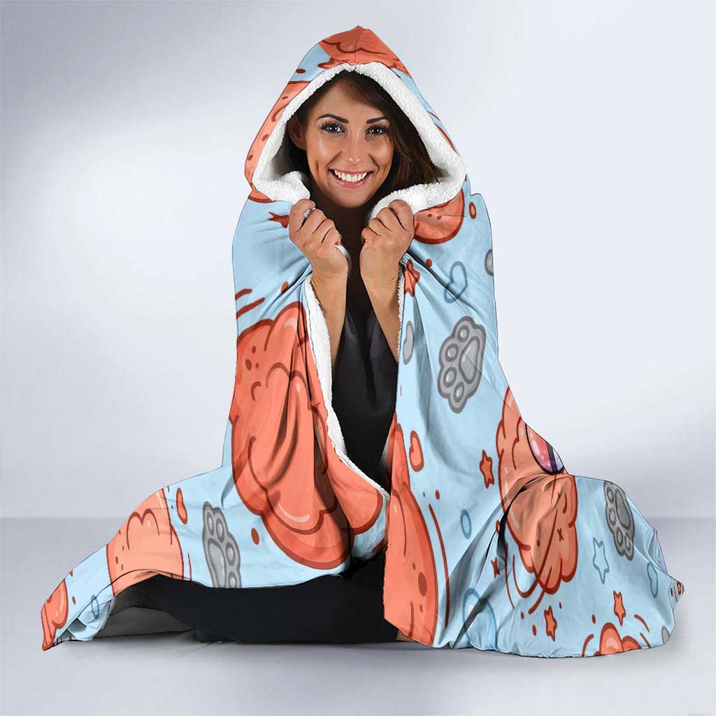 Phanpy Hooded Blanket Playful Kawaii Cloud Burst Art