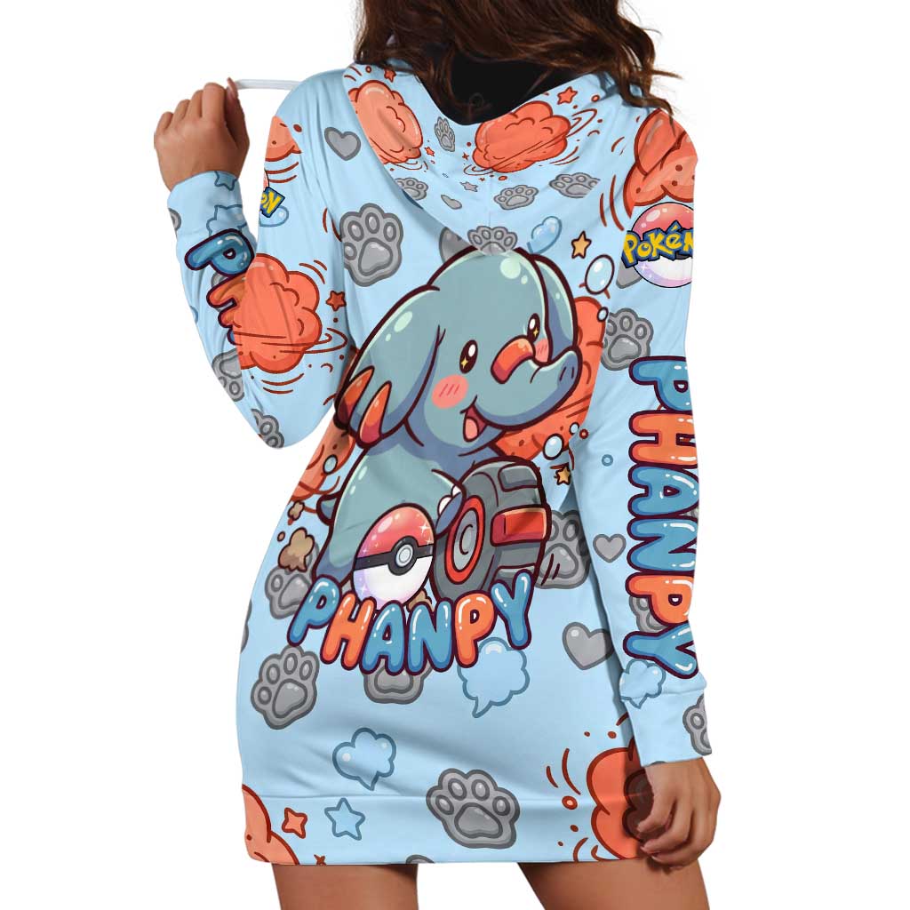 Phanpy Hoodie Dress Playful Kawaii Cloud Burst Art