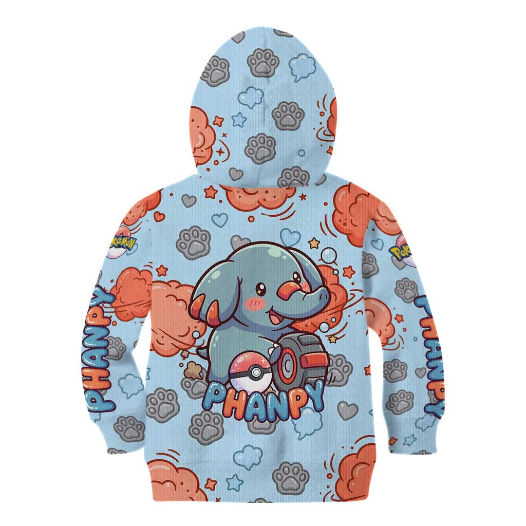 Phanpy Kid Hoodie Playful Kawaii Cloud Burst Art