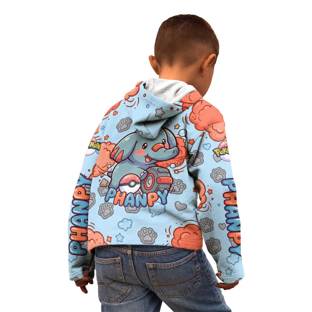 Phanpy Kid Hoodie Playful Kawaii Cloud Burst Art