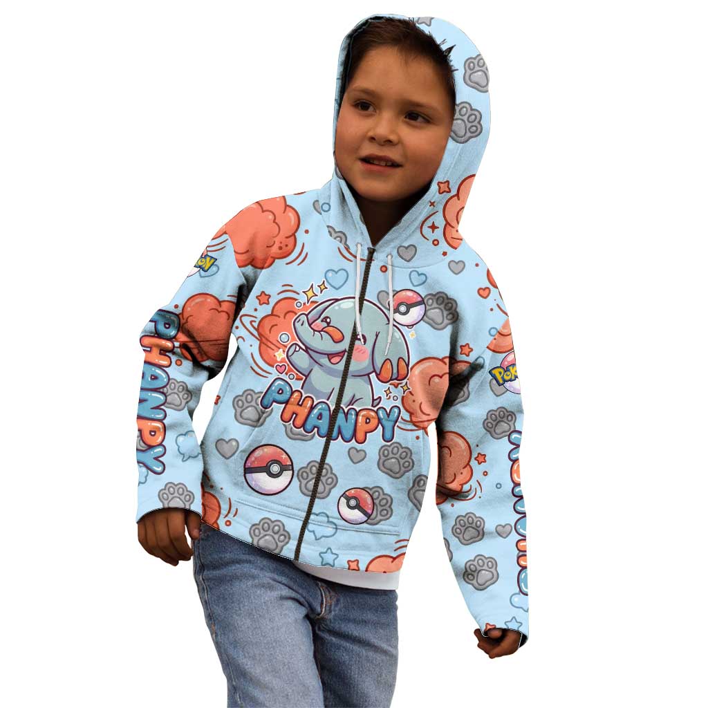Phanpy Kid Hoodie Playful Kawaii Cloud Burst Art