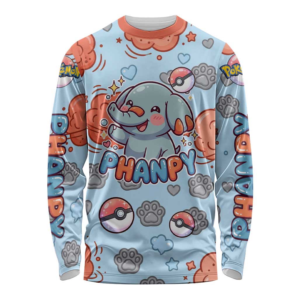 Phanpy Long Sleeve Shirt Playful Kawaii Cloud Burst Art