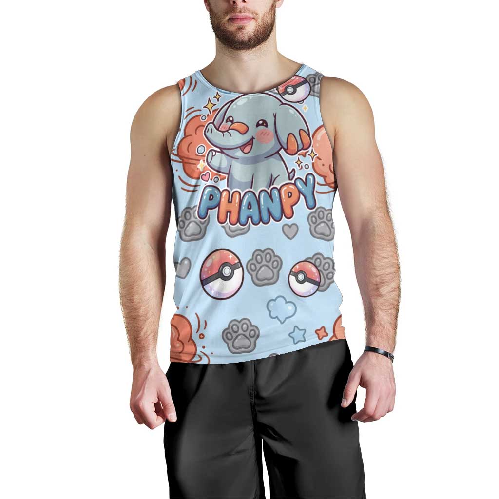 Phanpy Men Tank Top Playful Kawaii Cloud Burst Art