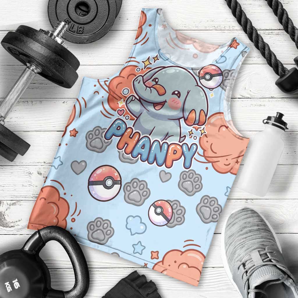 Phanpy Men Tank Top Playful Kawaii Cloud Burst Art