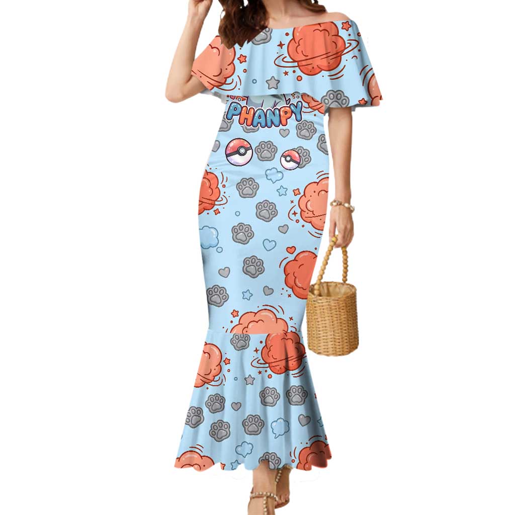 Phanpy Mermaid Dress Playful Kawaii Cloud Burst Art